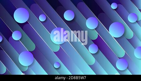 Dark blue background with planets. Vector pattern with lines and circles.  Stock Vector