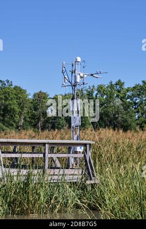 Automated weather and ecological data center, St. Jones Reserve, Dover, DE. Stock Photo