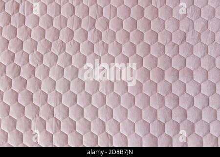 Pink color hexagon mesh fabric textured background Stock Photo