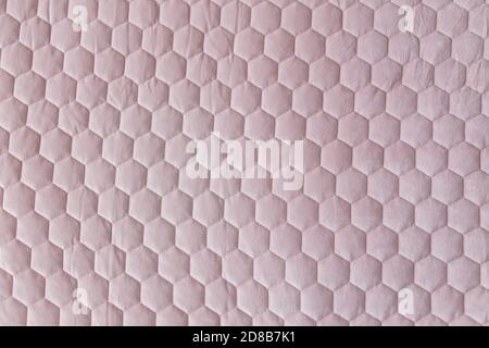 Pink color hexagon mesh fabric textured background Stock Photo