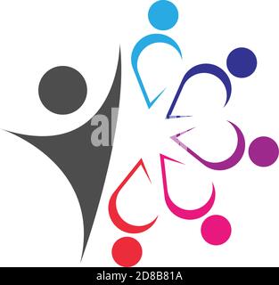 Community, network and social logo design template vector Stock Vector