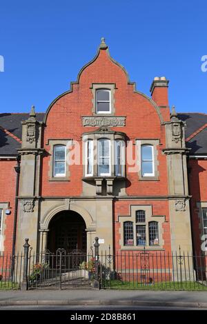 Former Magistrates' Court, County Buildings, High Street, Llandrindod Wells, Radnorshire, Powys, Wales, Great Britain, United Kingdom, UK, Europe Stock Photo