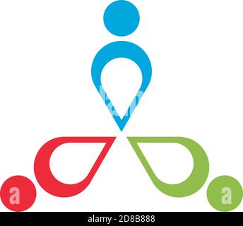 Community, network and social logo design template vector Stock Vector