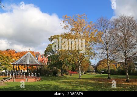 Temple Gardens, Spa Road, Llandrindod Wells, Radnorshire, Powys, Wales, Great Britain, United Kingdom, UK, Europe Stock Photo