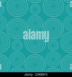 white and green seamless abstract pattern of dotted circles Stock Vector