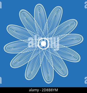 vector linear stylized white flower Stock Vector