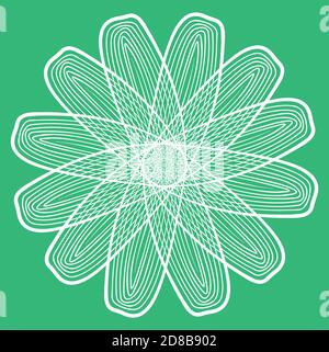 vector linear stylized white flower Stock Vector
