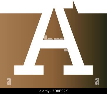 Letter A on the square icon template vector Stock Vector
