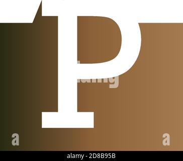 Letter P on the square icon template vector Stock Vector