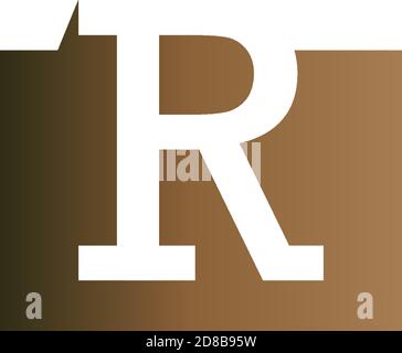 Letter R on the square icon template vector Stock Vector