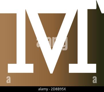 Letter M on the square icon template vector Stock Vector