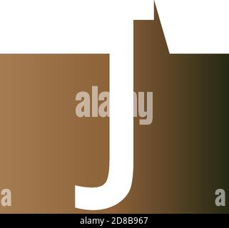 Letter J on the square icon template vector Stock Vector