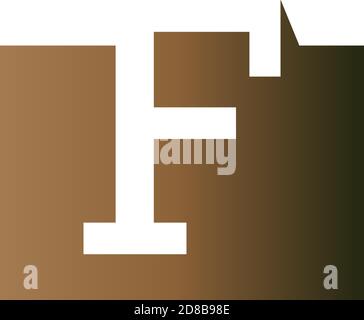 Letter F on the square icon template vector Stock Vector
