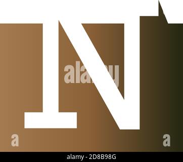 Letter N on the square icon template vector Stock Vector