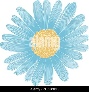 delicate vector linear pattern of daisy flower Stock Vector