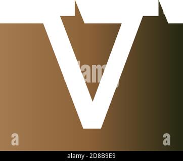 Letter V on the square icon template vector Stock Vector