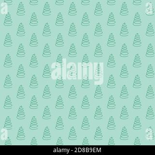 green vector seamless pattern with christmas trees Stock Vector