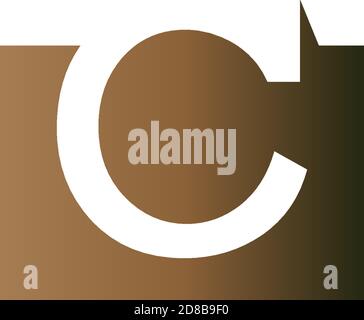 Letter C on the square icon template vector Stock Vector
