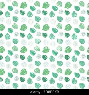 Vector seamless pattern with green tropical leaves Stock Vector