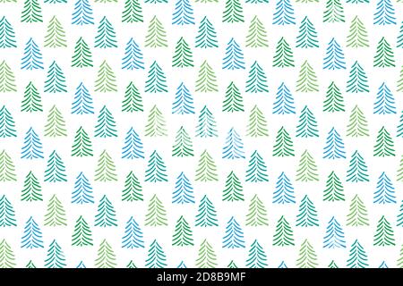 Winter seamless pattern with Christmas tree in origami form and ...