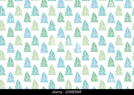 Vector winter seamless pattern Christmas tree Stock Vector