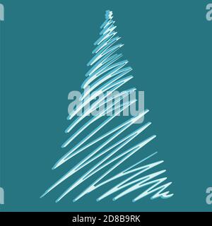 hand drawn Christmas tree isolated on a white background Stock Vector