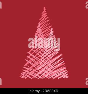 hand drawn Christmas tree isolated on a white background Stock Vector