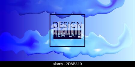 Water imitation. Blue liquid abstract background for websites Stock Vector