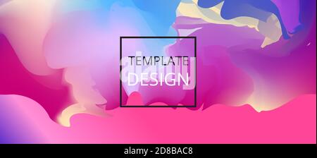 Design template. Beautiful pink and blue liquid abstract background for banners. Stock Vector