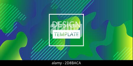 Green background template. Header and footer design Stock Vector