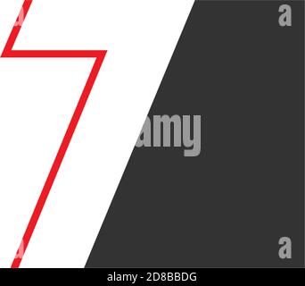 Number 7 on square design concept Stock Vector