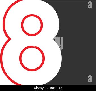 Number 8 on square design concept Stock Vector