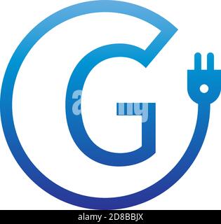 Power cable forming letter G logo icon Stock Vector