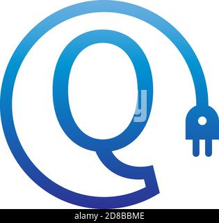 Power cable forming letter Q logo icon Stock Vector
