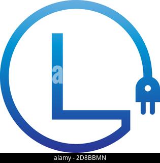 Power cable forming letter L logo icon Stock Vector