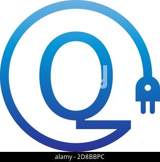 Power cable forming letter O logo icon Stock Vector