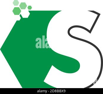 Letter S on hexagon icon design concept Stock Vector