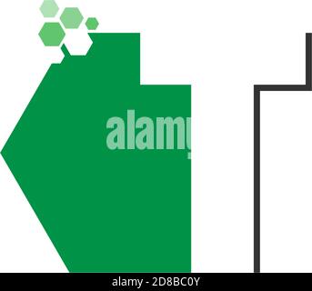 Letter T on hexagon icon design concept Stock Vector