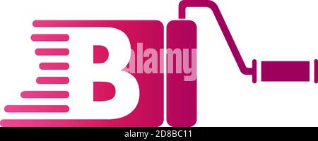 Paint logo letter B  design concept Stock Vector