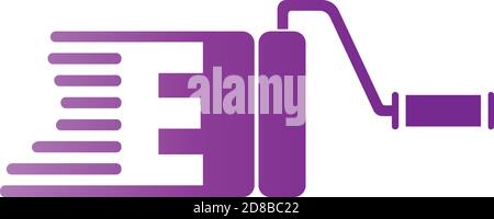 Paint logo letter E  design concept Stock Vector