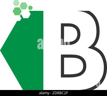 Letter B on hexagon icon design concept Stock Vector