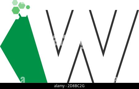 Letter W on hexagon icon design concept Stock Vector