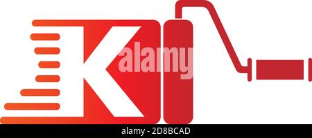 Paint logo letter K  design concept Stock Vector