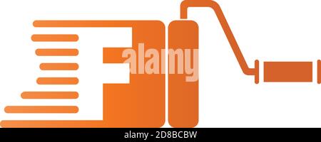 Paint logo letter  F design concept Stock Vector
