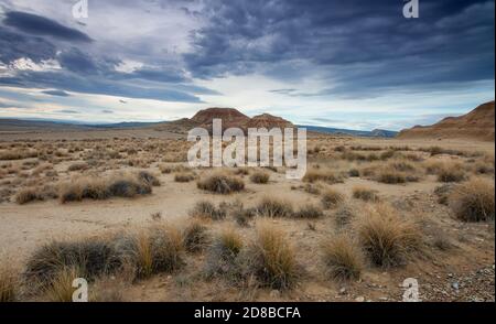 Landscape of Las Bardenas Reales desert, Navarra. Spain Stock Photo