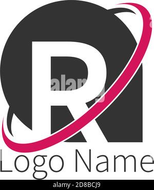 Letter R circle icon Logo, design letter + icon circle concept illustration Stock Vector
