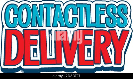 Text delivery banner on white background illustration Stock Vector
