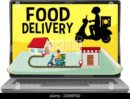 Food delivery application isolated illustration Stock Vector