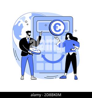 Currency exchange abstract concept vector illustration. Stock Vector