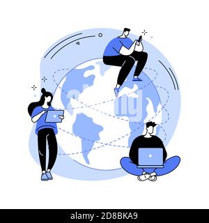 Global network connection abstract concept vector illustration. Stock Vector